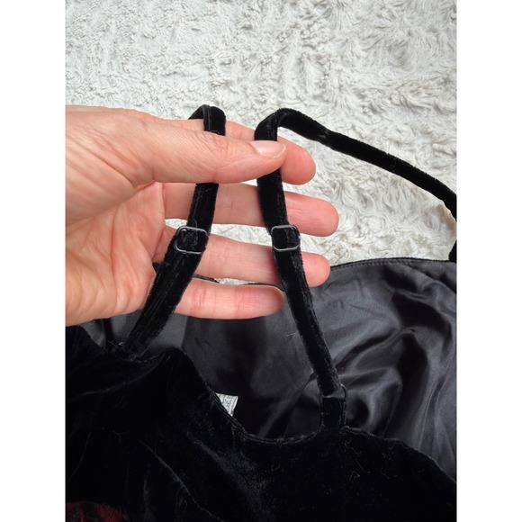 Newport News Velvet Burnout Floral Maxi Slip Dress Rose Print Gown Vintage Y2K S - Picture 13 of 16